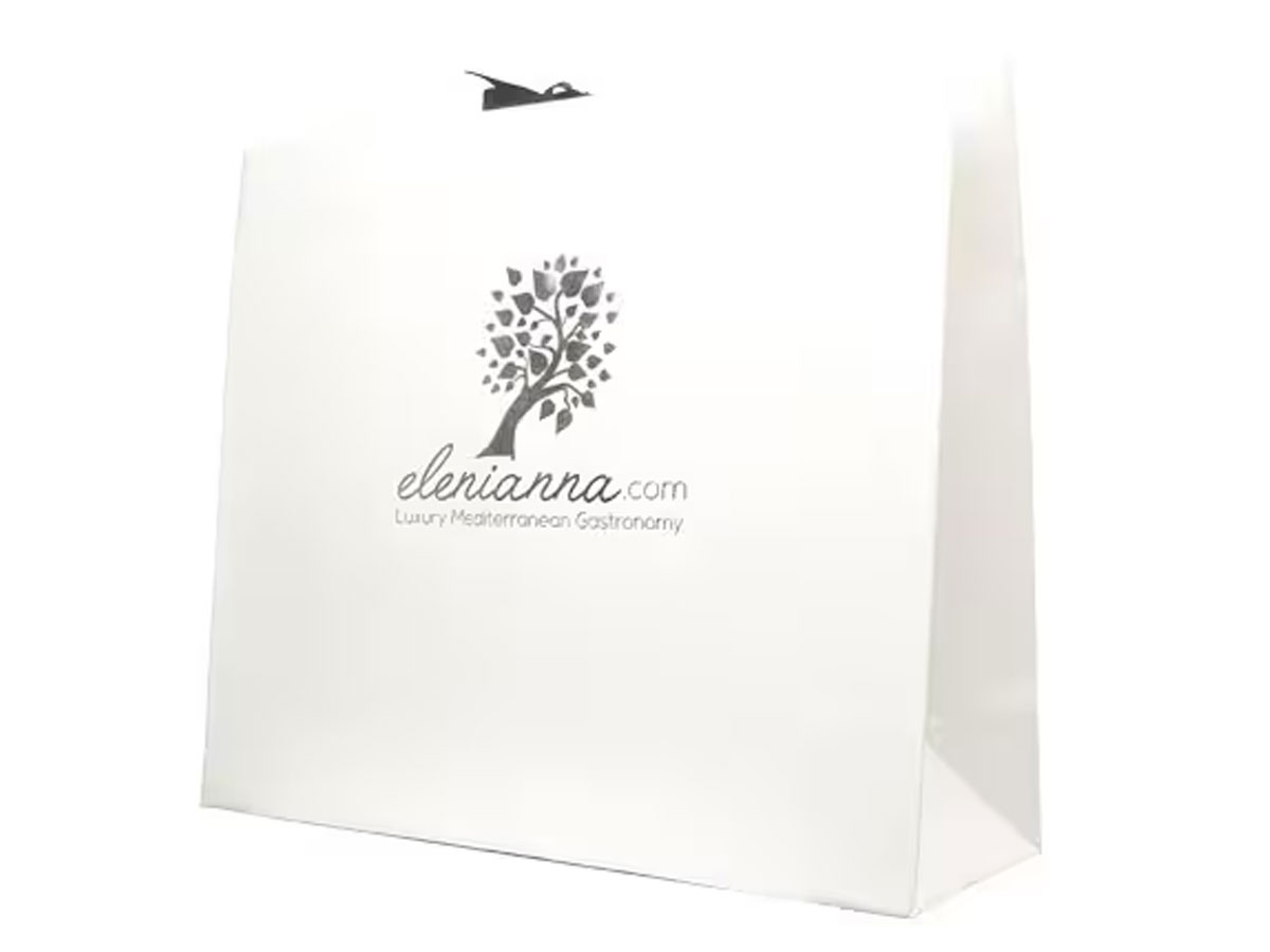 Bolsa de papel de lujo con tres asas de algodón